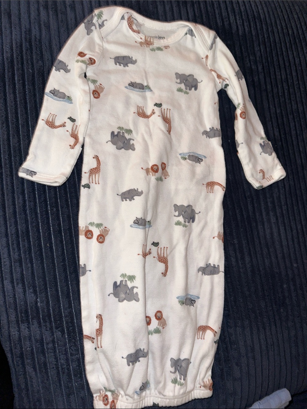 Carter's White Sleep Sack with Safari Animal Print